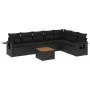 8-piece garden sofa set and black synthetic rattan cushions by , Modular outdoor sofas - Ref: Foro24-3224592, Price: 519,25 €...