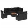 8-piece garden sofa set and black synthetic rattan cushions by , Modular outdoor sofas - Ref: Foro24-3224599, Price: 550,36 €...