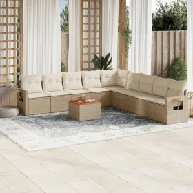 Garden sofa set with beige cushions 10 pieces synthetic rattan by , Modular outdoor sofas - Ref: Foro24-3224609, Price: 657,0...