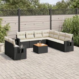 Garden sofa set 10 pieces with black synthetic rattan cushions by , Modular outdoor sofas - Ref: Foro24-3224628, Price: 601,6...