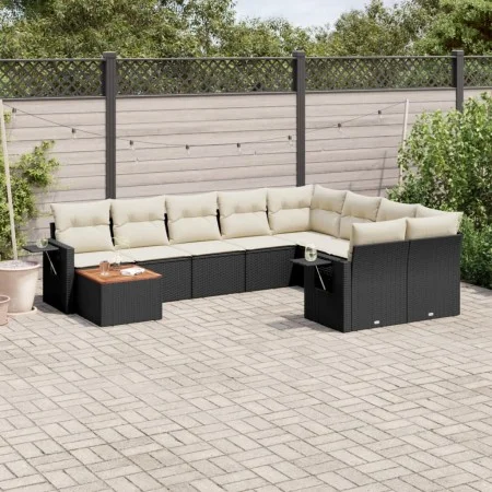 Garden sofa set 10 pieces with black synthetic rattan cushions by , Modular outdoor sofas - Ref: Foro24-3224726, Price: 579,3...