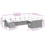 Gartensofa-Set 10-teilig mit schwarzen synthetischen Rattankissen von , Modulare Sofas für den Außenbereich - Ref: Foro24-322...