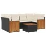 Set de comedor de jardín 7 pzas y cojines ratán sintético negro de , Conjuntos de jardín - Ref: Foro24-3227477, Precio: 424,5...