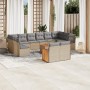 Garden sofa and cushion set 13 pieces beige synthetic rattan by , Garden sets - Ref: Foro24-3228131, Price: 772,78 €, Discoun...