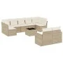 Garden sofa set with beige cushions 10 pieces synthetic rattan by , Garden sets - Ref: Foro24-3219418, Price: 668,08 €, Disco...