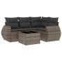 Garden sofa set with cushions 5 pieces gray synthetic rattan by , Garden sets - Ref: Foro24-3221319, Price: 337,34 €, Discoun...