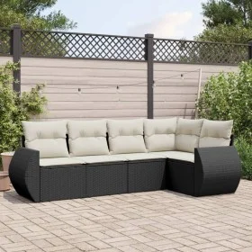 5-teiliges Gartenmöbel-Set und schwarze synthetische Rattankissen von , Gartensets - Ref: Foro24-3221325, Preis: 345,65 €, Ra...