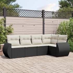 5-teiliges Gartenmöbel-Set und schwarze synthetische Rattankissen von , Gartensets - Ref: Foro24-3221325, Preis: 325,51 €, Ra...