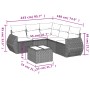 6-teiliges Gartenmöbel-Set und graue synthetische Rattankissen von , Gartensets - Ref: Foro24-3221359, Preis: 388,14 €, Rabat...