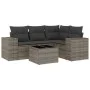 Garden sofa set with cushions 5 pieces gray synthetic rattan by , Modular outdoor sofas - Ref: Foro24-3222519, Price: 345,67 ...