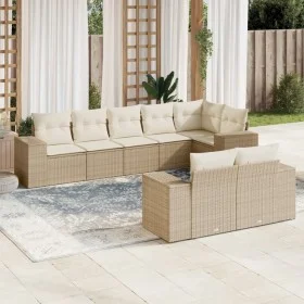 Gartensofa-Set mit beigen Kissen 8 Stück PE-Rattan von , Gartensets - Ref: Foro24-3222817, Preis: 619,39 €, Rabatt: %