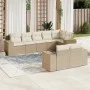 Gartensofa-Set mit beigen Kissen 8 Stück PE-Rattan von , Gartensets - Ref: Foro24-3222817, Preis: 618,85 €, Rabatt: %