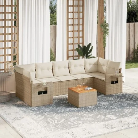 Garden sofa set with beige cushions 8 pcs PE rattan by , Modular outdoor sofas - Ref: Foro24-3224476, Price: 559,10 €, Discou...