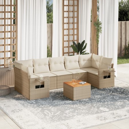 Gartensofa-Set mit beigen Kissen 8 Stück PE-Rattan von , Modulare Sofas für den Außenbereich - Ref: Foro24-3224476, Preis: 52...