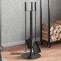 Set de herramientas para chimenea 4 piezas acero 22x59 cm