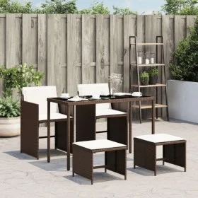 5-piece garden dining set and brown synthetic rattan cushions by , Garden sets - Ref: Foro24-365082, Price: 194,81 €, Discoun...