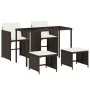 Set comedor de jardín 5 piezas y cojines ratán sintético marrón de , Conjuntos de jardín - Ref: Foro24-365082, Precio: 194,79...