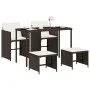 Set comedor de jardín 5 piezas y cojines ratán sintético marrón de , Conjuntos de jardín - Ref: Foro24-365082, Precio: 194,79...