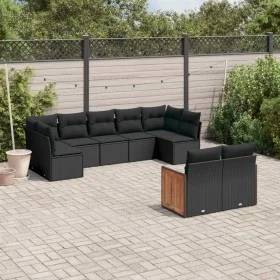 Set de sofás de jardín 8 piezas y cojines ratán sintético negro de , Conjuntos de jardín - Ref: Foro24-3227966, Precio: 572,7...