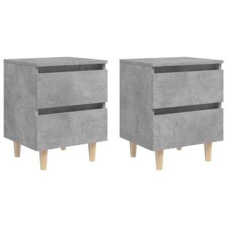 Nachttische mit Beinen 2 Stück graues Kiefernholz 40x35x50 cm von vidaXL, Nachttische - Ref: Foro24-805860, Preis: 73,82 €, R...