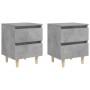 Nachttische mit Beinen 2 Stück graues Kiefernholz 40x35x50 cm von vidaXL, Nachttische - Ref: Foro24-805860, Preis: 73,82 €, R...