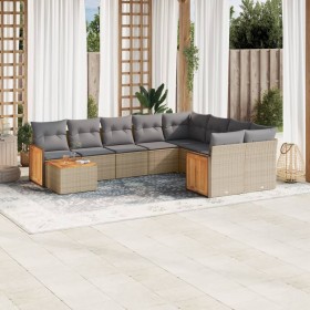 Garden sofa set with beige cushions 10 pieces synthetic rattan by , Garden sets - Ref: Foro24-3227998, Price: 575,72 €, Disco...