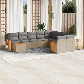 Garden sofa set with beige cushions 10 pieces synthetic rattan by , Garden sets - Ref: Foro24-3227998, Price: 614,40 €, Disco...