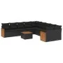 11-teiliges Gartensofa-Set und schwarze synthetische Rattankissen von , Gartensets - Ref: Foro24-3228036, Preis: 690,20 €, Ra...