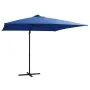 Ampelschirm mit LED-Beleuchtung, azurblauer Stahlmast, 250 x 250 cm von vidaXL, Sonnenschirme - Ref: Foro24-46997, Preis: 120...