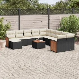 Garden sofa set 12 pieces with black synthetic rattan cushions by , Garden sets - Ref: Foro24-3228254, Price: 680,66 €, Disco...
