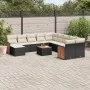 Garden sofa set 12 pieces with black synthetic rattan cushions by , Garden sets - Ref: Foro24-3228254, Price: 680,66 €, Disco...