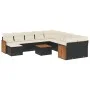 Gartensofa-Set 12-teilig mit schwarzen synthetischen Rattankissen von , Gartensets - Ref: Foro24-3228254, Preis: 680,66 €, Ra...