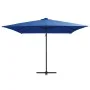 Ampelschirm mit LED-Beleuchtung, azurblauer Stahlmast, 250 x 250 cm von vidaXL, Sonnenschirme - Ref: Foro24-46997, Preis: 120...