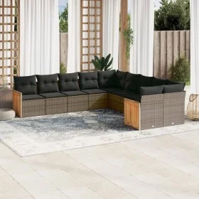 10-piece garden sofa set with gray synthetic rattan cushions by , Garden sets - Ref: Foro24-3228034, Price: 606,31 €, Discoun...
