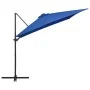 Ampelschirm mit LED-Beleuchtung, azurblauer Stahlmast, 250 x 250 cm von vidaXL, Sonnenschirme - Ref: Foro24-46997, Preis: 120...