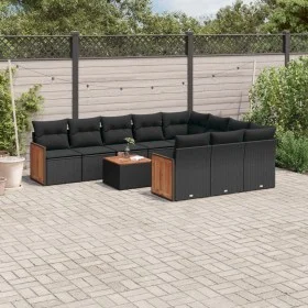 11-teiliges Gartensofa-Set und schwarze synthetische Rattankissen von , Gartensets - Ref: Foro24-3228022, Preis: 691,13 €, Ra...