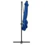 Ampelschirm mit LED-Beleuchtung, azurblauer Stahlmast, 250 x 250 cm von vidaXL, Sonnenschirme - Ref: Foro24-46997, Preis: 120...