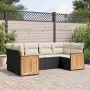6-piece garden sofa set and black synthetic rattan cushions by , Garden sets - Ref: Foro24-3227939, Price: 388,22 €, Discount: %