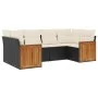 Set de sofás de jardín 6 piezas y cojines ratán sintético negro de , Conjuntos de jardín - Ref: Foro24-3227939, Precio: 385,0...
