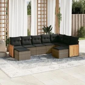 9-piece garden furniture set and gray synthetic rattan cushions by , Garden sets - Ref: Foro24-3228223, Price: 524,17 €, Disc...