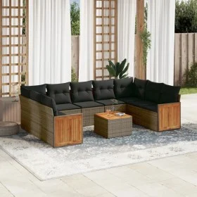 10-piece garden sofa set with gray synthetic rattan cushions by , Garden sets - Ref: Foro24-3227964, Price: 588,86 €, Discoun...