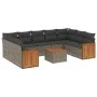 10-piece garden sofa set with gray synthetic rattan cushions by , Garden sets - Ref: Foro24-3227964, Price: 588,86 €, Discoun...