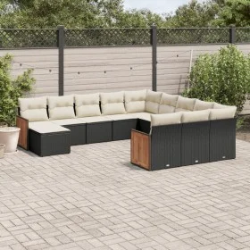 Garden sofa set 12 pieces with black synthetic rattan cushions by , Garden sets - Ref: Foro24-3228261, Price: 685,15 €, Disco...