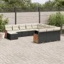 Garden sofa set 12 pieces with black synthetic rattan cushions by , Garden sets - Ref: Foro24-3228261, Price: 685,15 €, Disco...