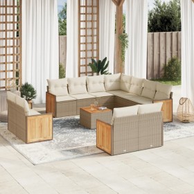 12-teiliges Gartensofa-Set und braune synthetische Rattankissen von , Gartensets - Ref: Foro24-3228186, Preis: 804,72 €, Raba...