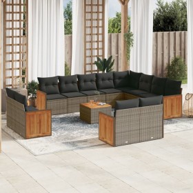 Garden sofa set with cushions 13 pieces gray synthetic rattan by , Garden sets - Ref: Foro24-3228202, Price: 865,90 €, Discou...