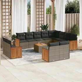 Garden sofa set with cushions 13 pieces gray synthetic rattan by , Garden sets - Ref: Foro24-3228202, Price: 895,87 €, Discou...