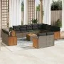 Garden sofa set with cushions 13 pieces gray synthetic rattan by , Garden sets - Ref: Foro24-3228202, Price: 895,87 €, Discou...