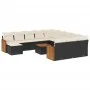 Gartensofa- und Kissenset 13-teilig aus schwarzem synthetischem Rattan von , Gartensets - Ref: Foro24-3228268, Preis: 775,92 ...