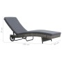 Lounger with wheels and cushion in anthracite gray synthetic rattan by vidaXL, Loungers - Ref: Foro24-47753, Price: 146,06 €,...